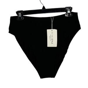 IN THE STYLE NWT Textured Bikini Bottoms Black Size 12